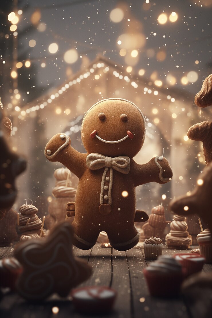 Photo gratuit célébration de noël avec du pain d'épice
