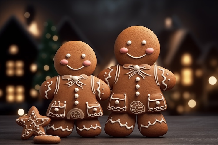 Photo gratuit célébration de noël avec du pain d'épice
