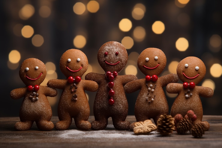 Photo gratuit célébration de noël avec du pain d'épice