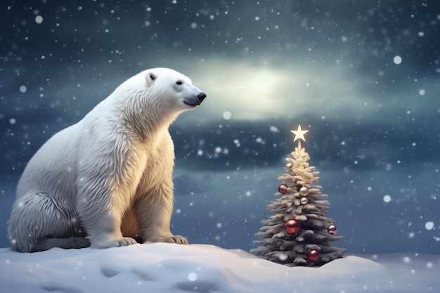 Célébration de Noël avec un ours