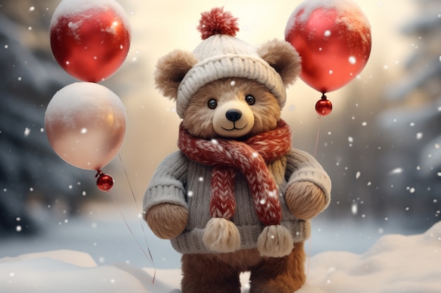 Célébration de Noël avec un ours