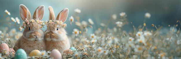 Célébration de Pâques avec le lapin de rêve.