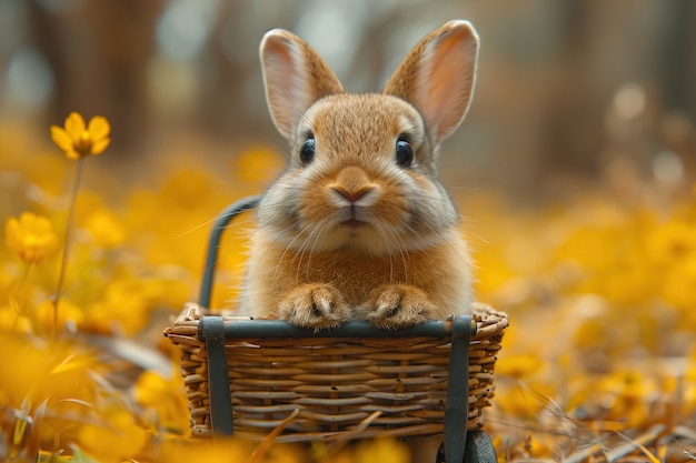 Photo gratuite célébration de pâques avec le lapin de rêve.