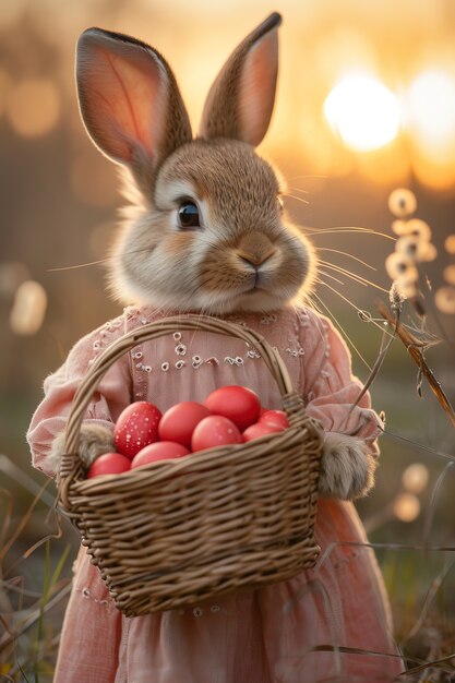 Célébration de Pâques avec le lapin de rêve.