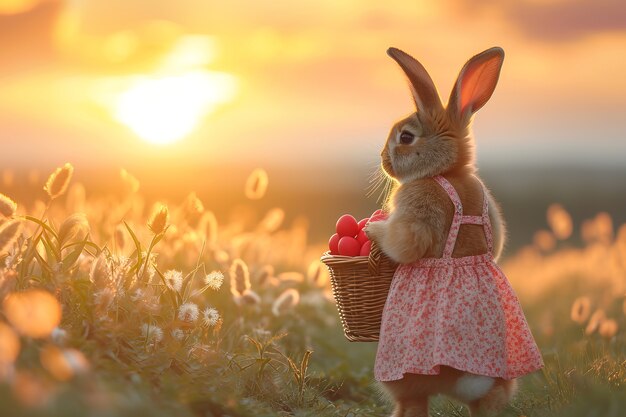 Célébration de Pâques avec le lapin de rêve.