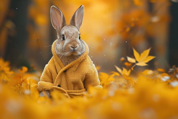 Photo gratuite célébration de pâques avec le lapin de rêve.