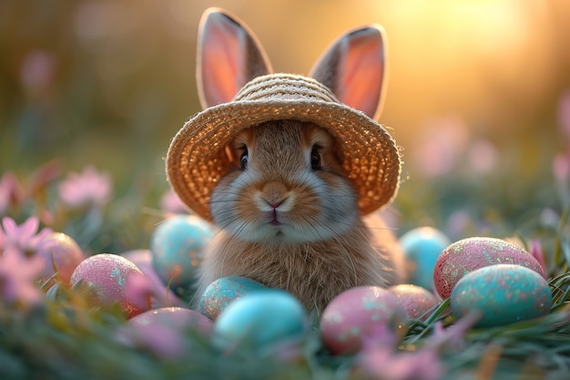 Célébration de Pâques avec le lapin de rêve.