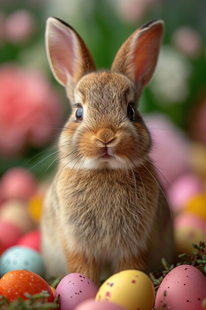 Célébration de Pâques avec le lapin de rêve.