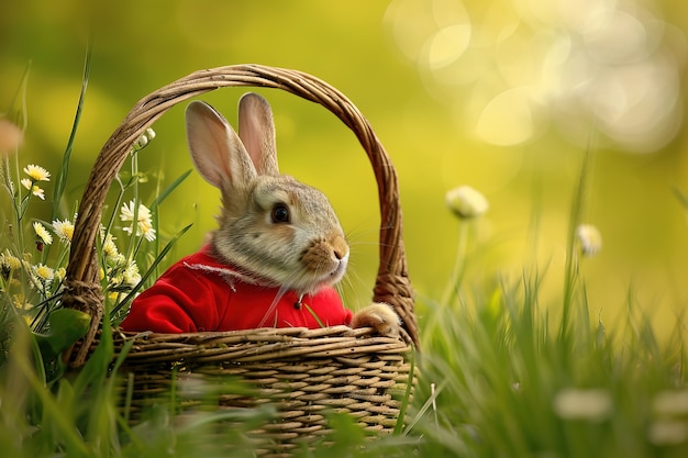 Photo gratuite célébration de pâques avec le lapin de rêve.