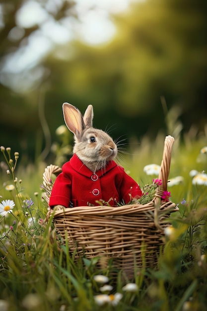 Photo gratuite célébration de pâques avec le lapin de rêve.