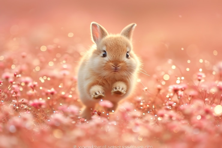 Photo gratuit célébration de pâques avec le lapin de rêve.