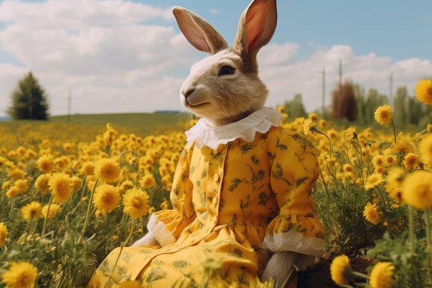 Célébration de Pâques avec le lapin de rêve.