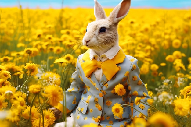 Célébration de Pâques avec le lapin de rêve.