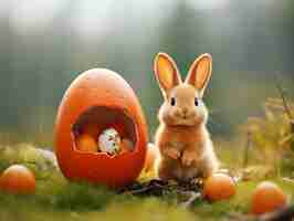 Photo gratuite célébration de pâques avec le lapin