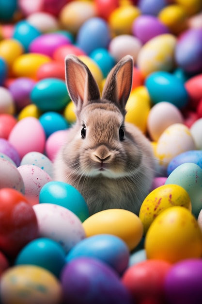 Photo gratuite célébration de pâques avec le lapin