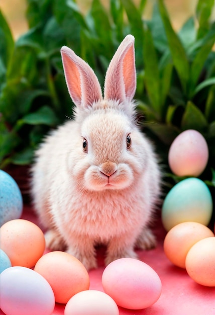 Photo gratuite célébration de pâques avec un mignon lapin