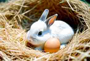 Photo gratuite célébration de pâques avec un mignon lapin