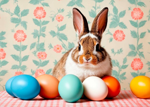 Photo gratuite célébration de pâques avec un mignon lapin