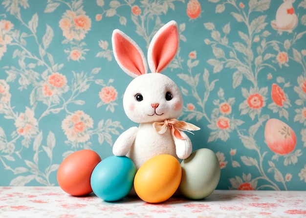 Photo gratuite célébration de pâques avec un mignon lapin