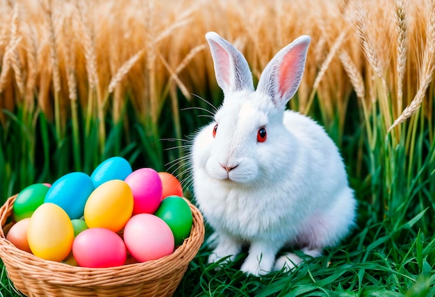 Photo gratuite célébration de pâques avec un mignon lapin