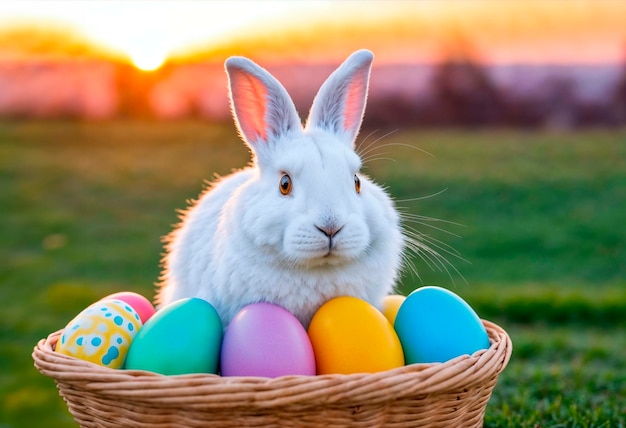 Photo gratuite célébration de pâques avec un mignon lapin