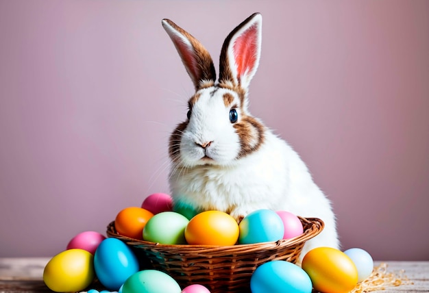 Photo gratuite célébration de pâques avec un mignon lapin