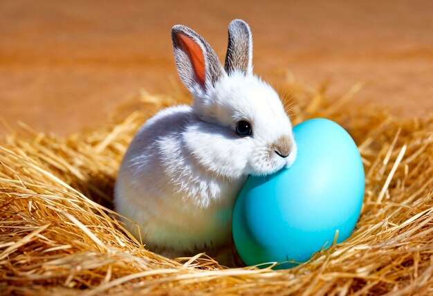 Célébration de Pâques avec un mignon lapin