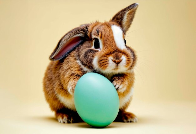 Célébration de Pâques avec un mignon lapin