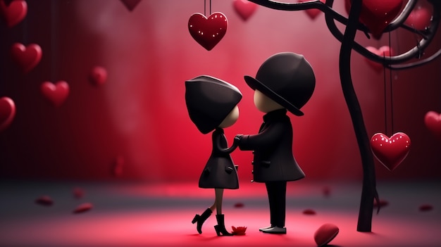 Photo gratuite célébration de la saint-valentin dans le style sombre