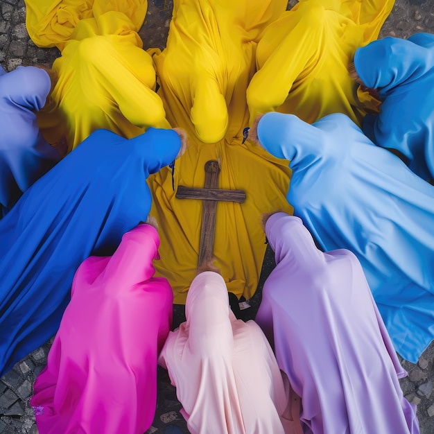 Photo gratuite célébration de la semaine sainte aux couleurs vives