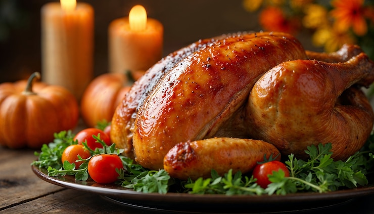 Photo gratuit célébration de thanksgiving avec une délicieuse nourriture