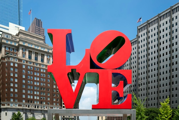 Célèbre Love Park rouge à Philadelphie