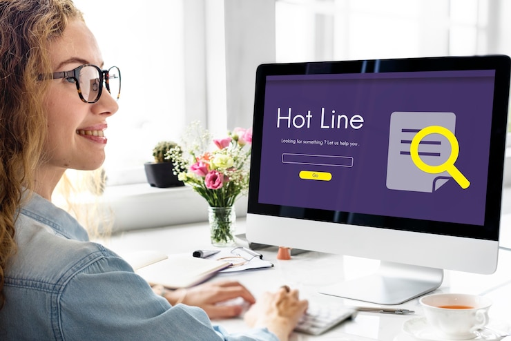 Photo gratuit centre d'appels hot line information concept