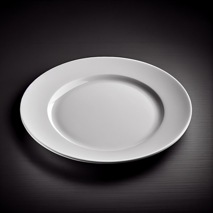 Photo gratuit cercle brillant de vaisselle en métal sur une table propre générée par l'ia
