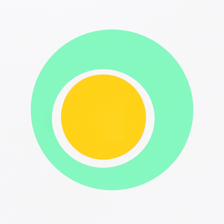 Photo gratuit cercle jaune vue de dessus à l&#39;intérieur du cercle