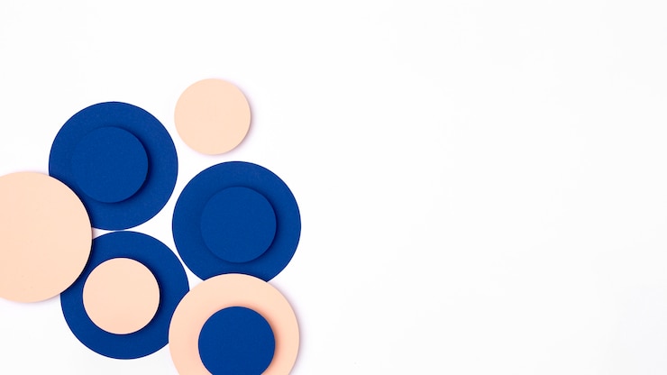 Photo gratuit cercles de papier bleu et pêche
