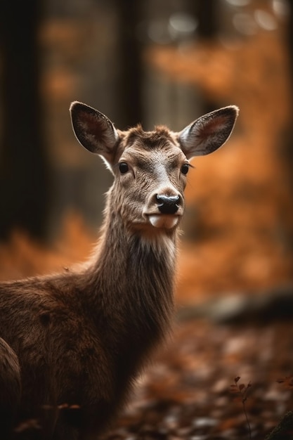 Photo gratuite cerf réaliste avec fond de nature