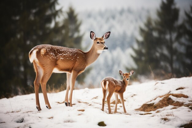 Cerf réaliste avec fond de nature