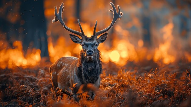 Photo gratuite le cerf sauvage dans la nature