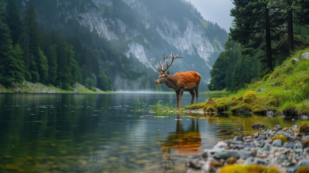 Photo gratuite le cerf sauvage dans la nature