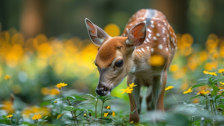 Photo gratuit le cerf sauvage dans la nature