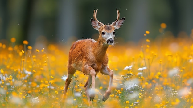 Photo gratuite le cerf sauvage dans la nature