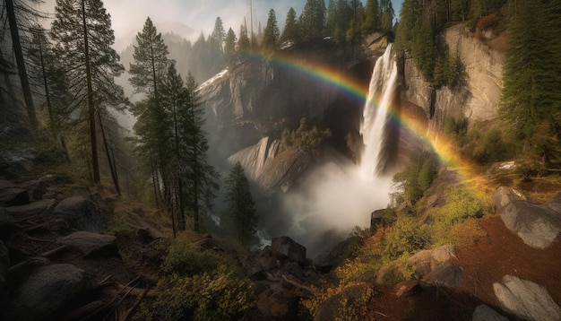 Photo gratuite chaîne de montagnes majestueuse scène tranquille beauté multicolore générée par l'ia