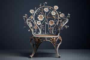 Photo gratuite une chaise ornée dans le style art nouveau