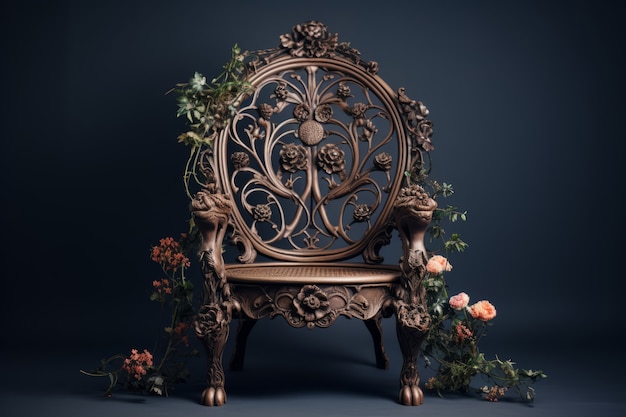 Une chaise ornée dans le style art nouveau
