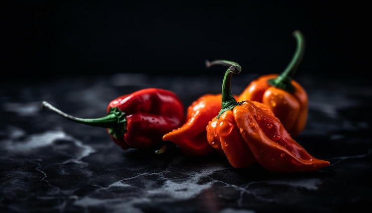 Photo gratuit la chaleur des légumes frais mûrs brûle les épices gastronomiques générées par l'ia