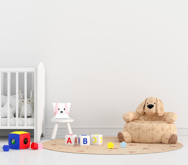 Photo gratuit chambre enfant blanche