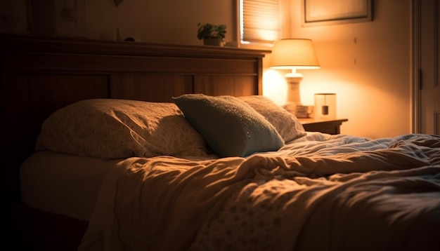 Photo gratuite chambre moderne et confortable avec une décoration d'hôtel élégante ia générative