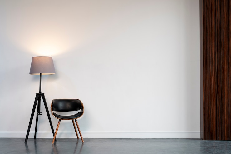 Photo gratuit chambre moderne vide avec des meubles
