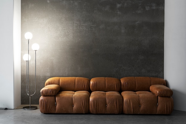 Chambre moderne vide avec des meubles